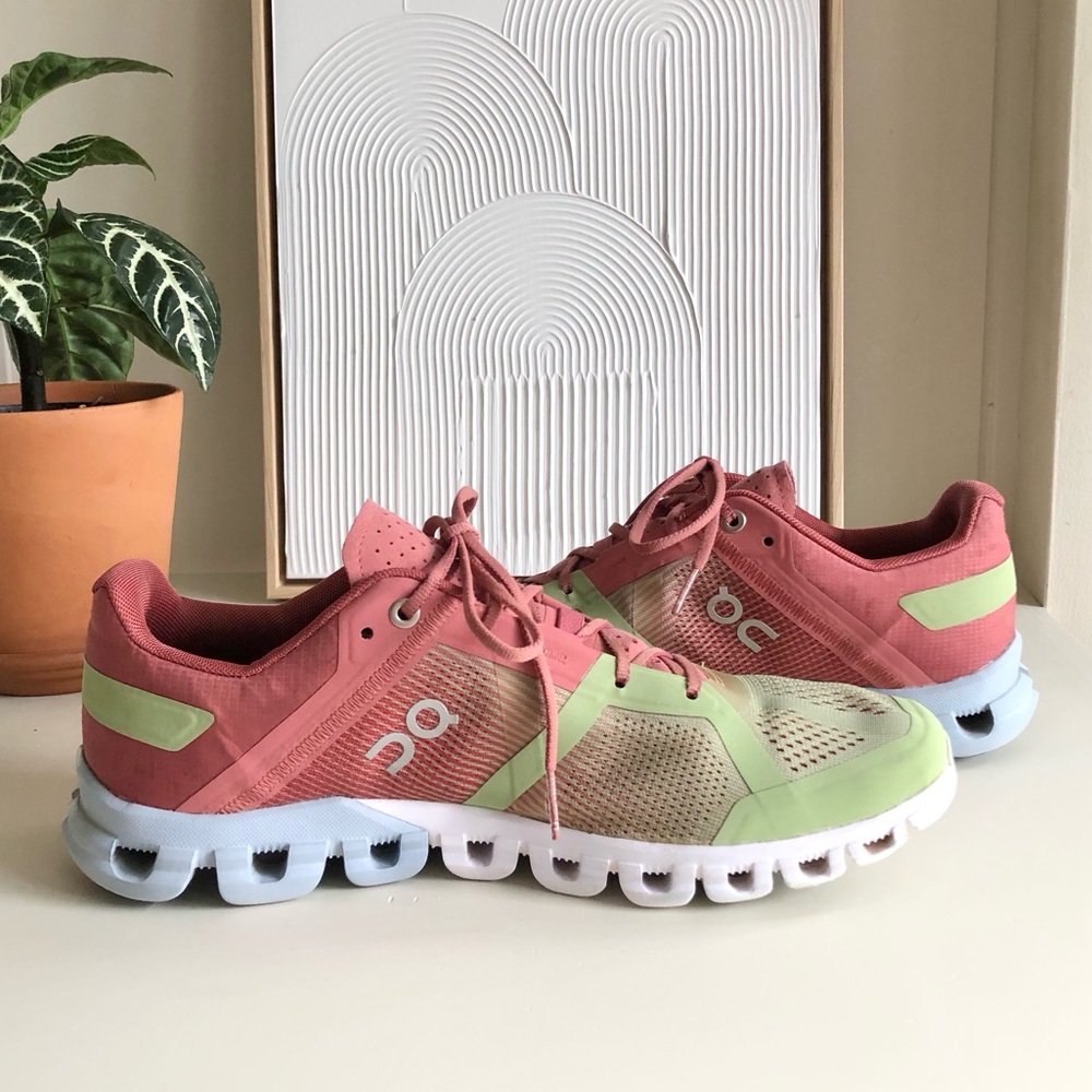 On Running Women's Sneakers - Pink and Green